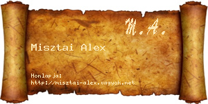 Misztai Alex névjegykártya
